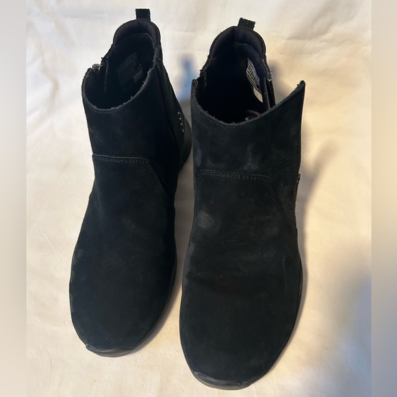 Sketchers Boots Womens 8.5 Leather Memory Foam Air Cooled Black Zip Up Comfort - Picture 4 of 15